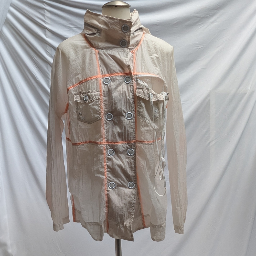 Hurley Men's Light Tan Jacket with Orange Accents